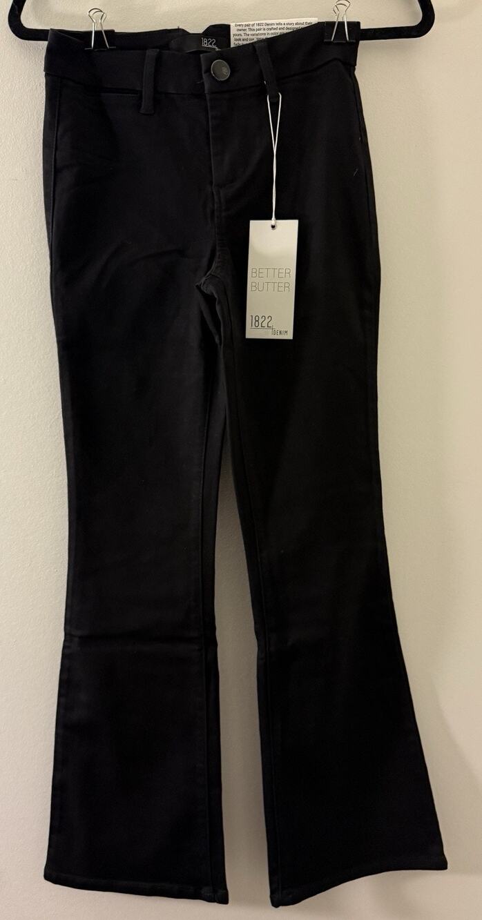 1822 Denim Better Butter High Rise Slim Boot Jeans Black OP/25P NWT Stretch